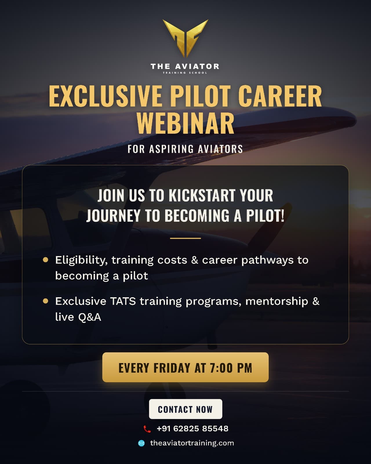 Exclusive Pilot Career Webinar — every Friday at 7:00 PM